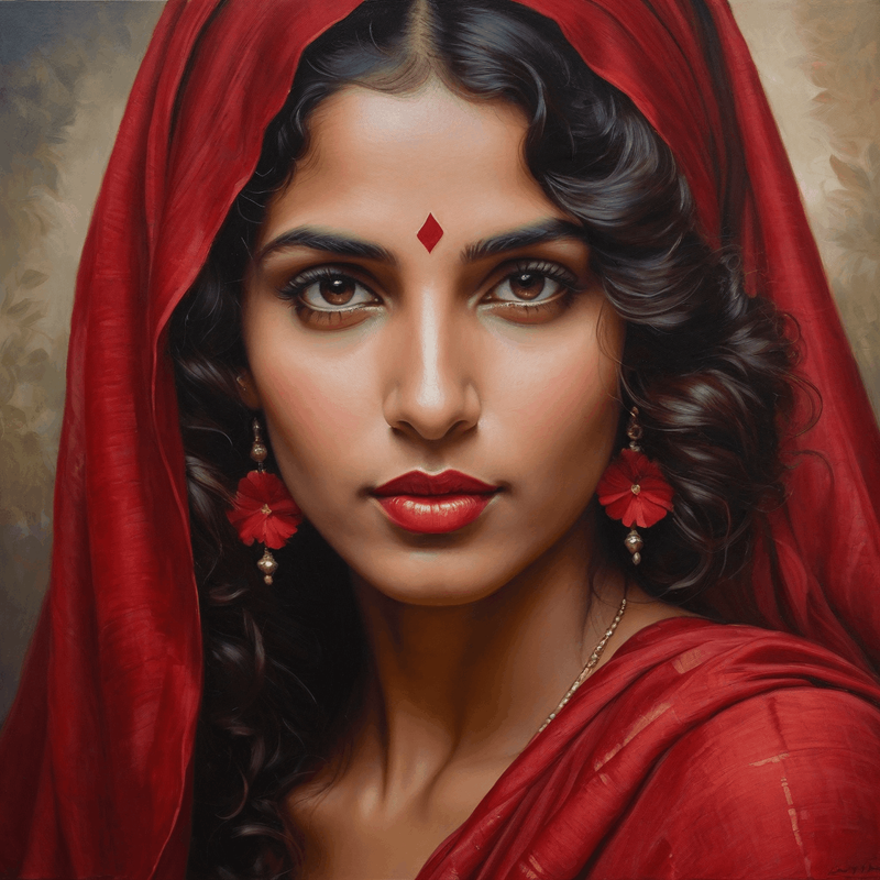 AI-generated portrait of an Indian woman