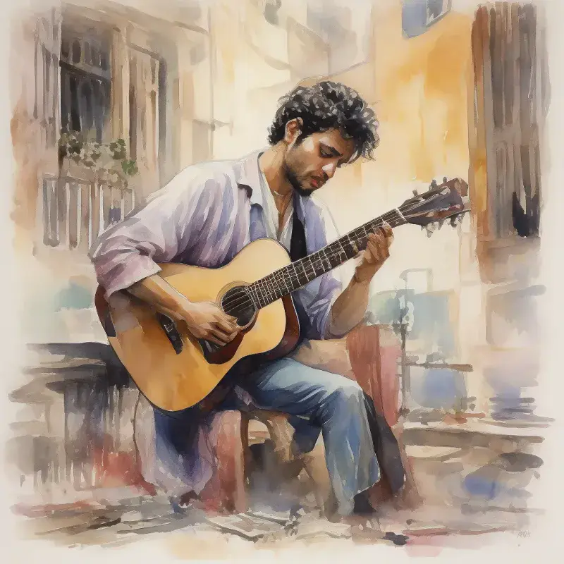 Fado artist with guitar, image by Flash XL