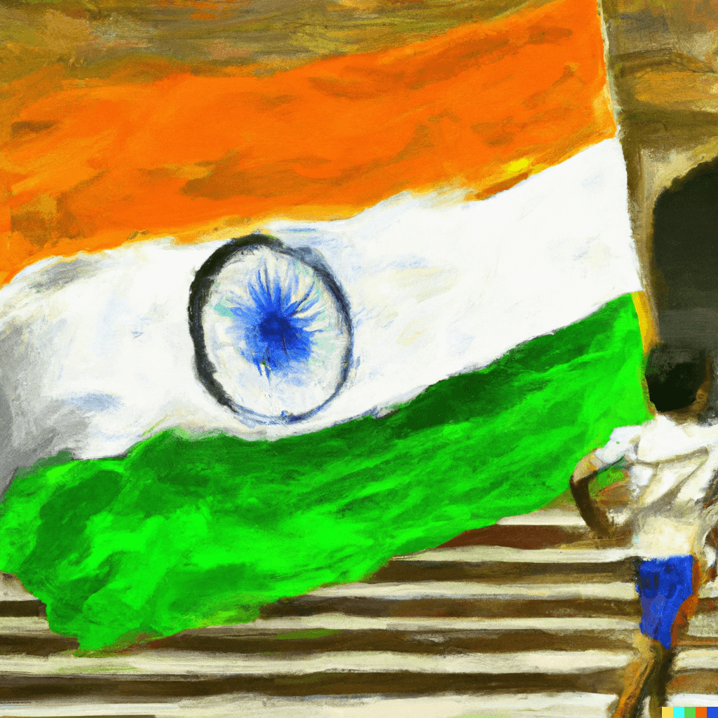 Image generated by Dalle2 by Amar Vyas, August 2022 for Har Ghar Tiranga campaign