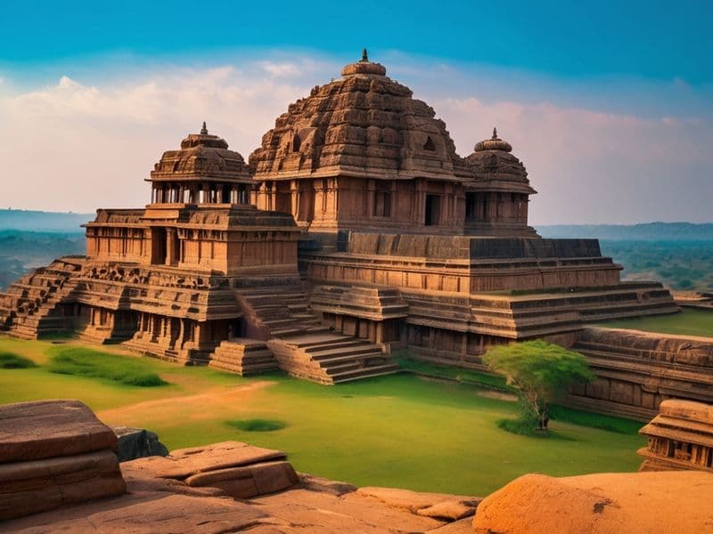 Fort atop a hill in Karnataka. LeonardoAi