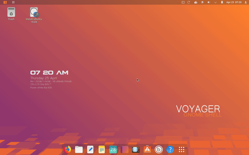 Voyager Linux GNOME Desktop