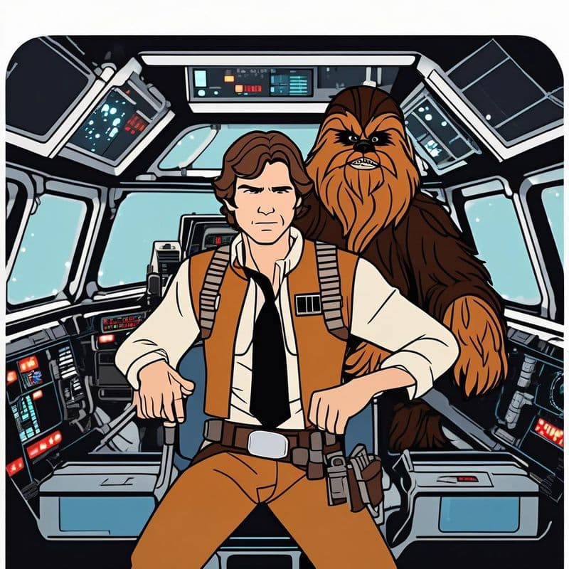 Han Solo and Chewbacca, Fast SDXL (google instance on Huggingface)