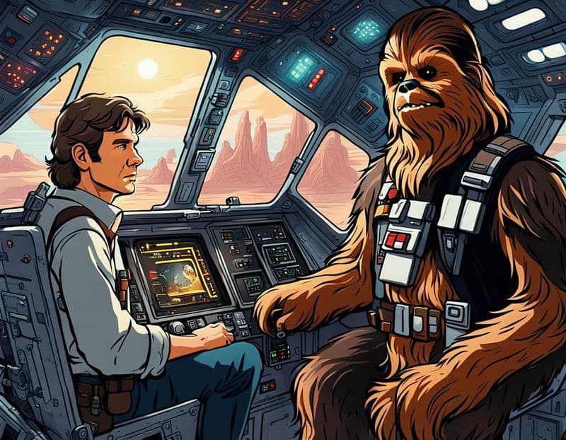 A Galactic Comedy. Han Solo and Chewbacca